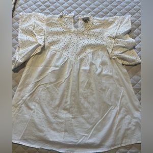 White eyelet top